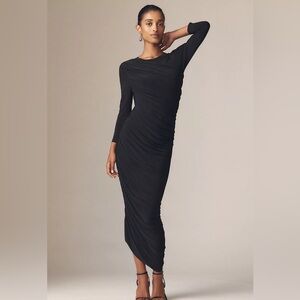 NWT Norma Kamali Diana Long-Sleeve Midi Dress